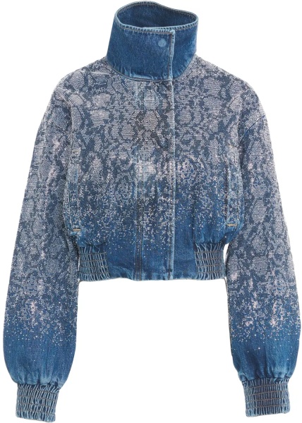Jacheta Denim jacket with rhinestone application