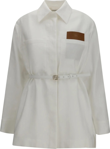 Jacheta Linen and cotton belted Jacket