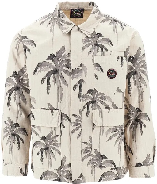 Jacheta 'Palms' cotton Safari jacket