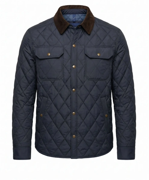 Jacheta Quilted jacket with corduroy collar