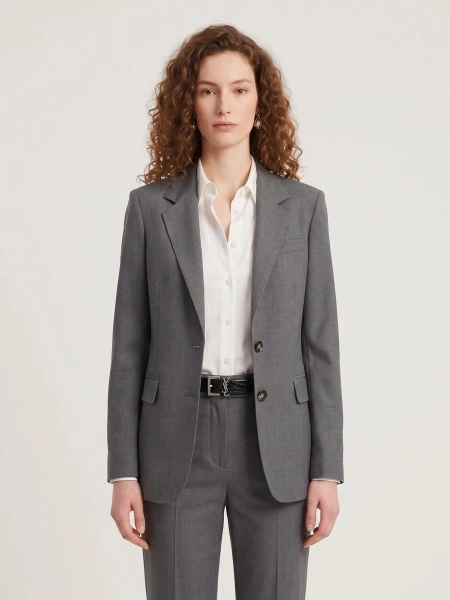 Jacheta Single-Breasted Jacket In Stretch Canvas