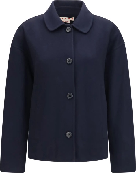 Jacheta Wool Jacket with logo embroidery