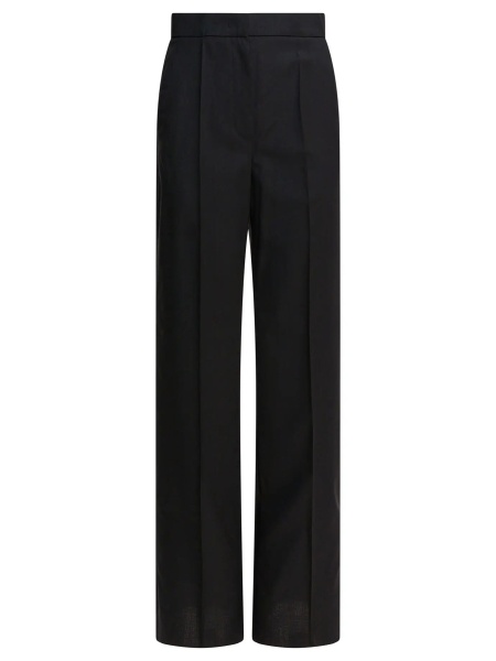 Light wool straight trousers