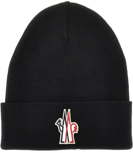 Manusi Logo patch wool beanie hat