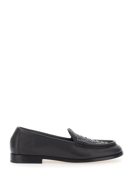 Mocasini Bottega Veneta maro din piele 'Silenzio'