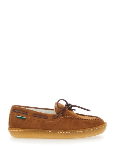 Mocasini 'Colton' Brown Loafers with Contrasting Stitching in Suede for Women