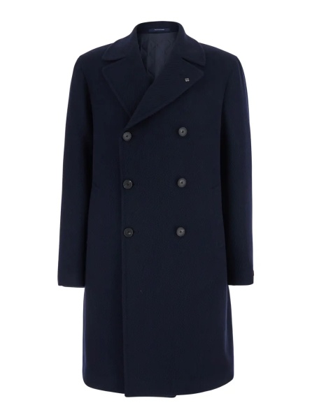 Paltoane Blue Coat with Button Front Closure