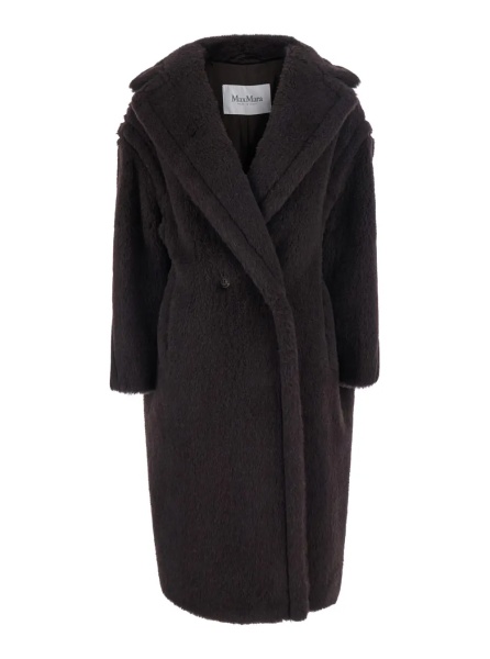 Paltoane 'Ted Girl' Brown Double-breasted Coat with maxi notched revers in wool blend for women