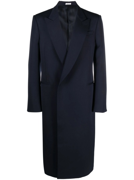 Palton Alexander McQueen albastru din lana