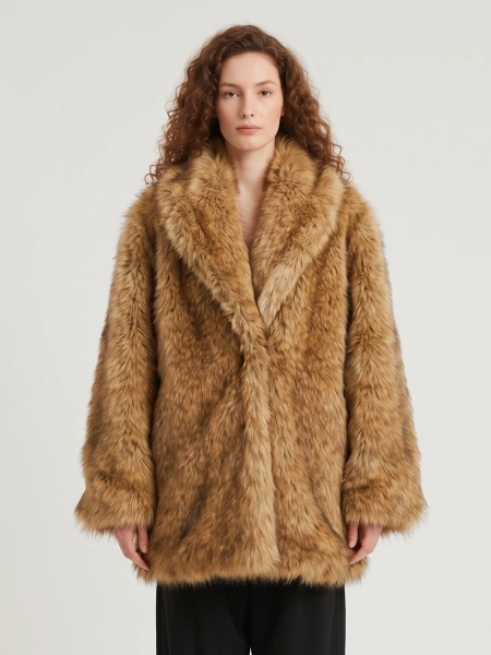 Palton Belle Faux Fur Short Coat