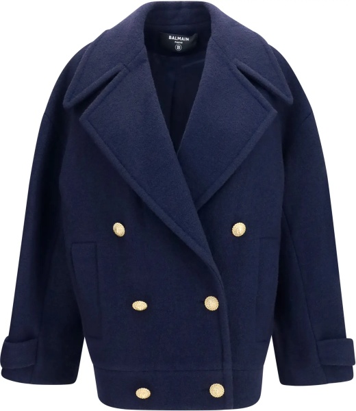 Palton Double-breasted wool Coat with buttons