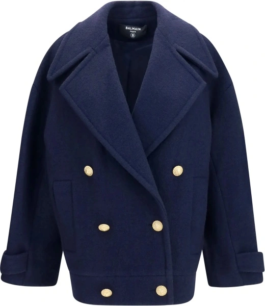 Palton Double-breasted wool Coat with buttons