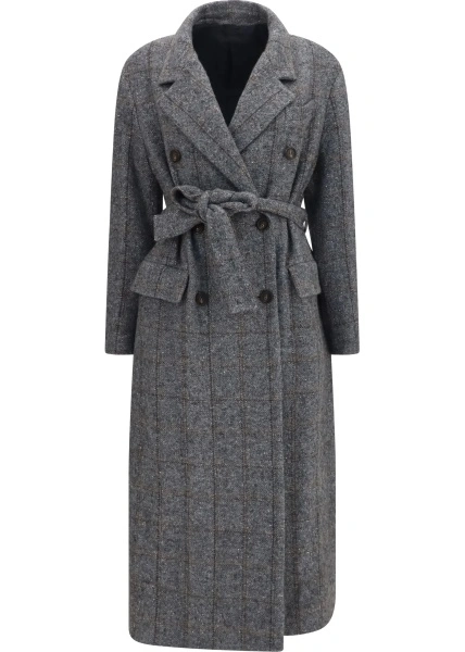 Palton Long alpaca-blend Coat with belt