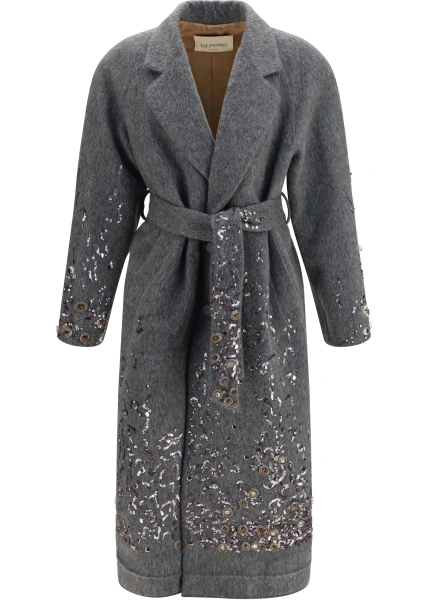 Palton Mohair and Wool-Blend Coat