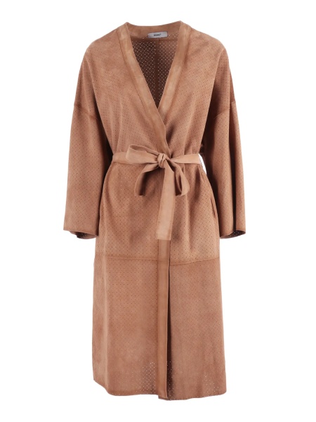 Palton WOMAN GOAT SUEDE LEATHER COAT