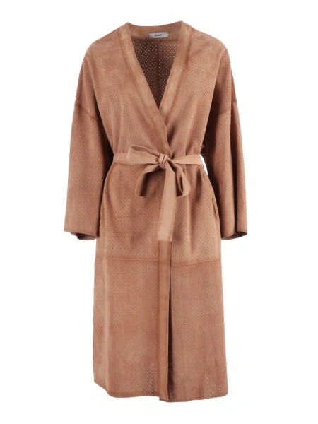 Palton WOMAN GOAT SUEDE LEATHER COAT