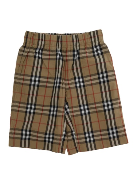 Pantaloni beige Shorts with all-over Check motif in cotton for boy