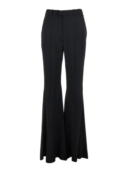 Pantaloni Black Pants with Belt Loops and Flared Leg in Viscose Woman