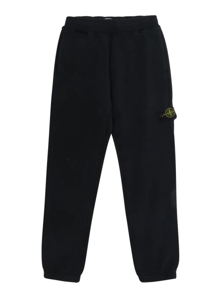 Pantaloni Black Pants with elasticated waist and logo patch on the front in cotton Boy