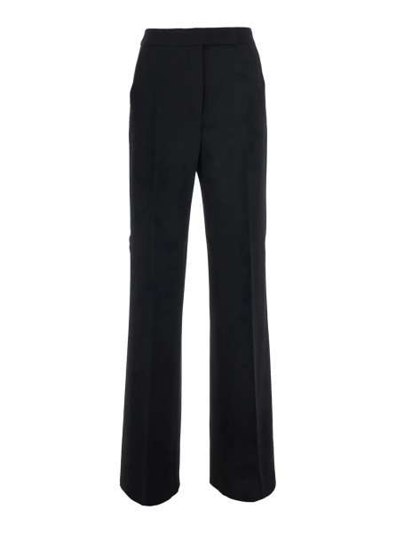Pantaloni black Pants with zip and hook closure in fabric for women