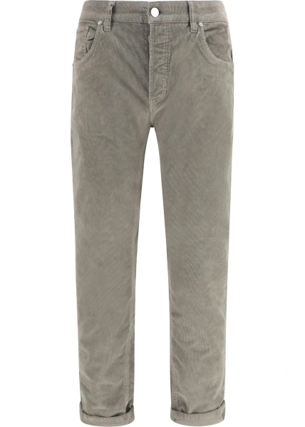 Pantaloni casual PT TORINO multicolor din catifea reiata