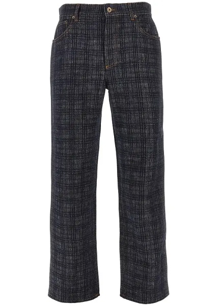 Pantaloni Check denim Loose Fit jeans