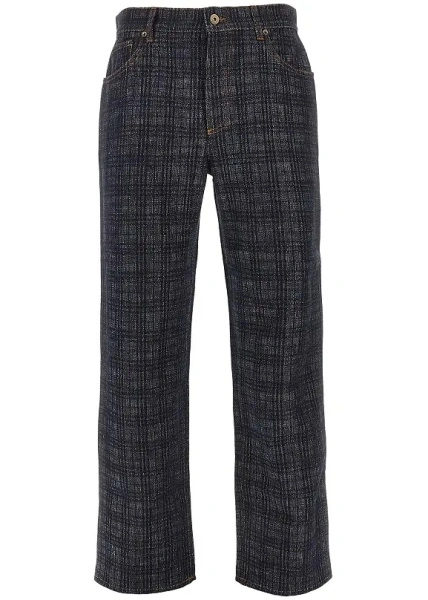 Pantaloni Check denim Loose Fit jeans