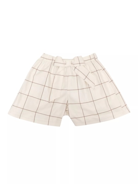 Pantaloni CHECKED SHORT IN CREAM/BEIGE COLOR