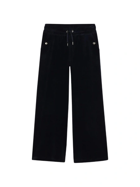 Pantaloni Chloe albastri din bumbac