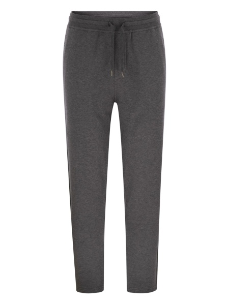 Pantaloni de trening Brunello Cucinelli gri din poliamida si bumbac