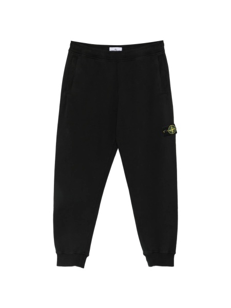 Pantaloni de trening Stone Island negri din bumbac