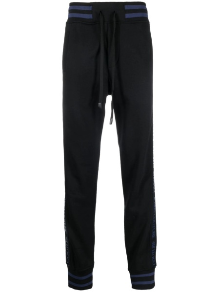 Pantaloni de trening Versace Jeans Couture negri din polyester si bumbac