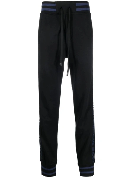 Pantaloni de trening Versace Jeans Couture negri din polyester si bumbac