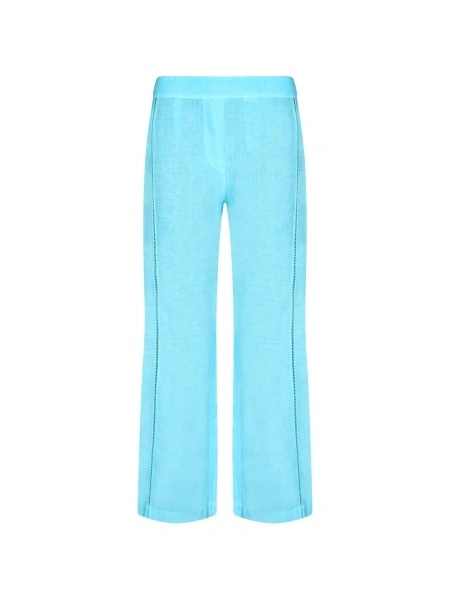 Pantaloni drepti 120% LINO albastri