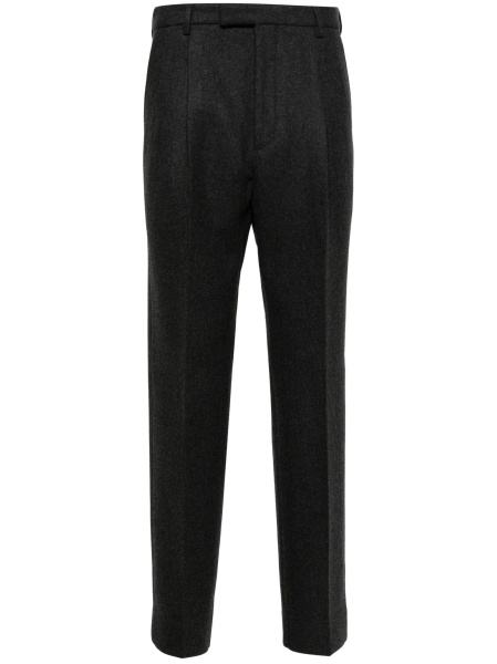 Pantaloni drepti Gucci gri din lana si casmir