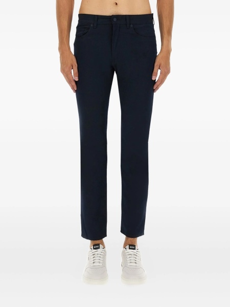 Pantaloni drepti Hugo Boss albastri