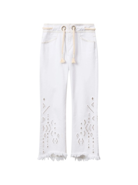 Pantaloni drepti Isabel Marant albi