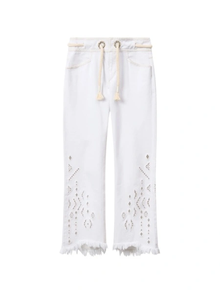Pantaloni drepti Isabel Marant albi