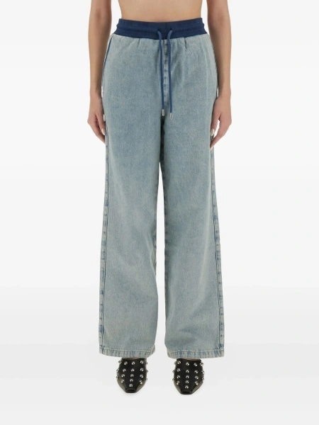 Pantaloni drepti MOSCHINO JEANS albastri