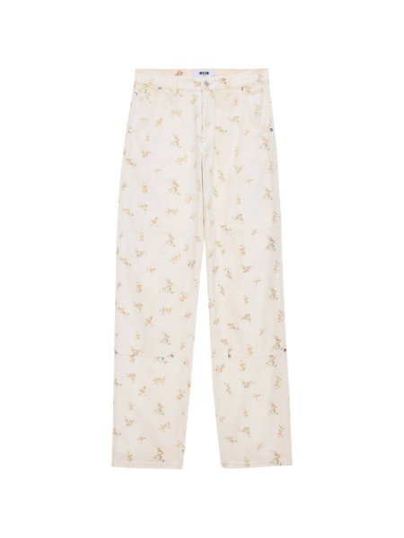 Pantaloni drepti MSGM neutri