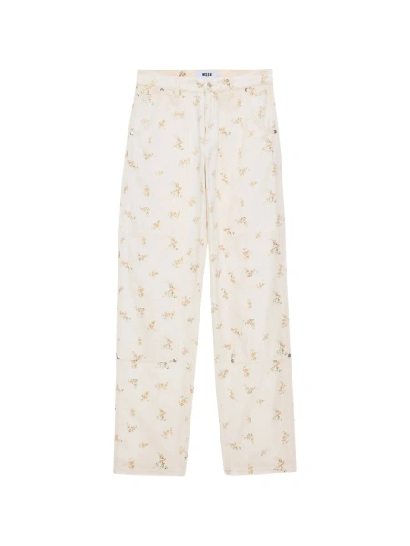 Pantaloni drepti MSGM neutri
