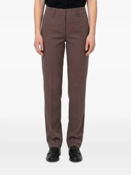Pantaloni drepti SUTTON NEW YORK maro din polyester si elastan