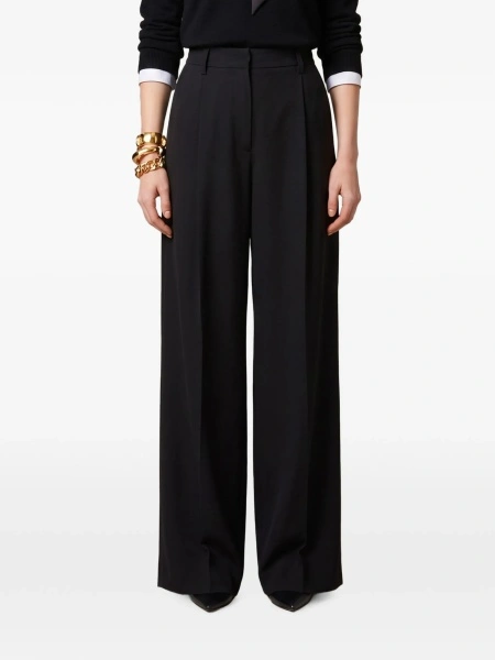 Pantaloni drepti SUTTON NEW YORK negri din vascoza si elastan