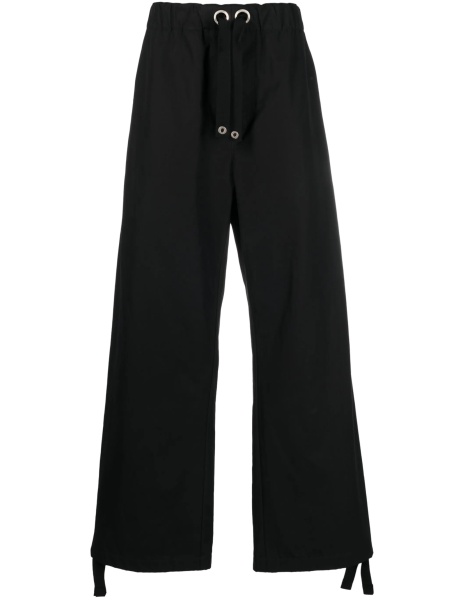 Pantaloni drepti Versace negri din vascoza si bumbac