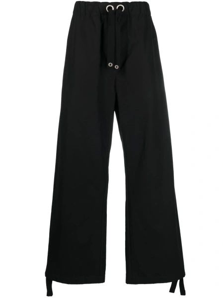 Pantaloni drepti Versace negri din vascoza si bumbac