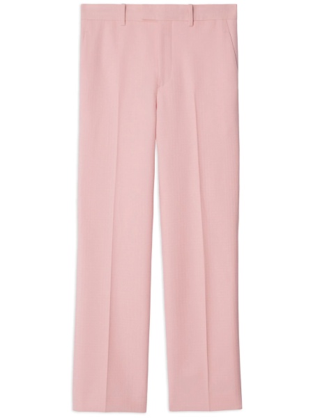 Pantaloni eleganti Burberry roz din lana si corn