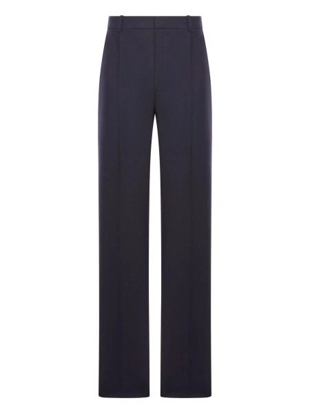 Pantaloni eleganti Saint Laurent albastri din lana
