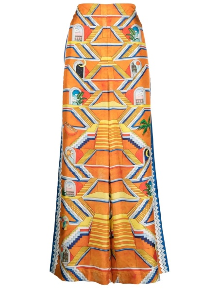 Pantaloni evazati Casablanca portocalii