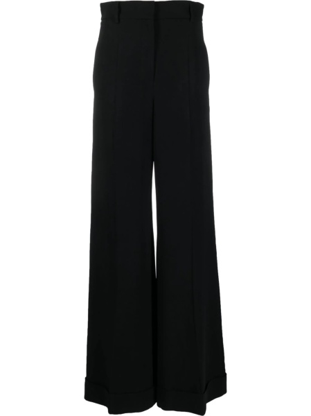 Pantaloni evazati Moschino negri din vascoza si elastan