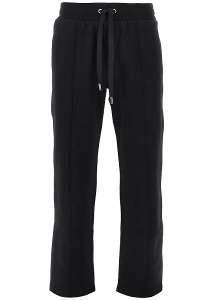 Pantaloni French terry pants with logo plate